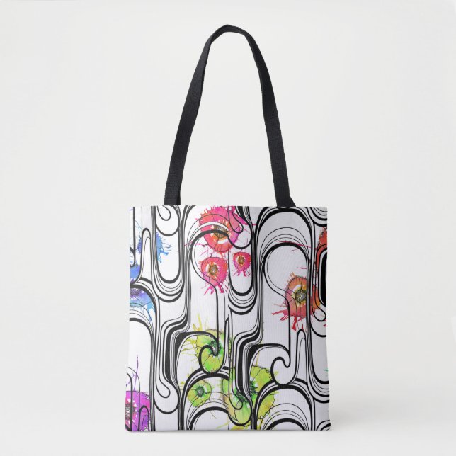 Abstrakte FlowerLines Taschen-Tasche (Vorderseite)
