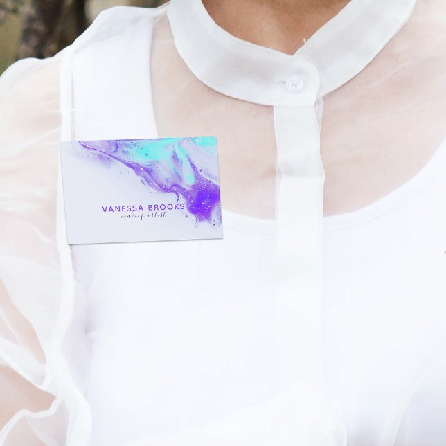 Abstrakte Fluid Art Mixing Paint Makeup Artist Namensschild (Von Creator hochgeladen)