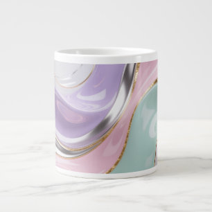Abstrakte Fluid Art Pastell-Tasse – Trendige Paste Jumbo-Tasse