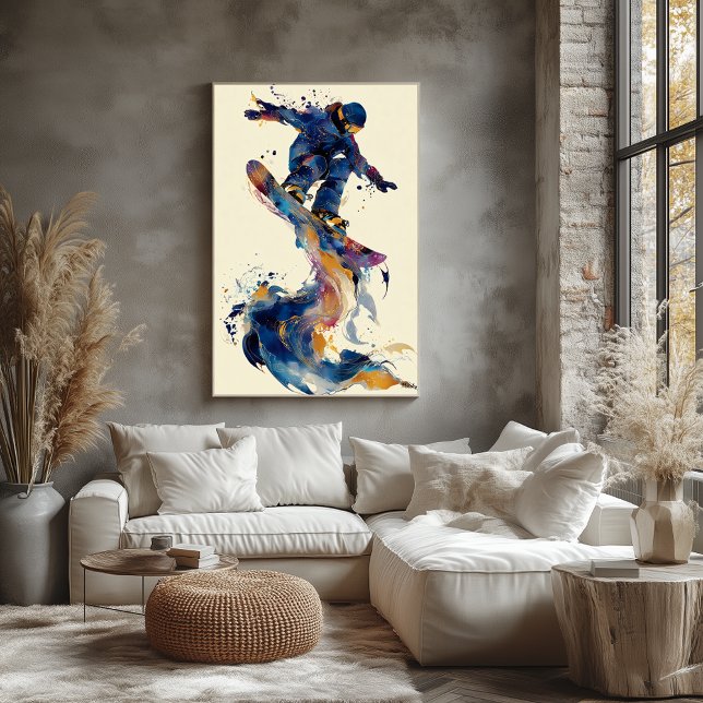 Abstrakte Fluid-Tinte-Snowboarder-Dynamische Beweg Poster (Von Creator hochgeladen)