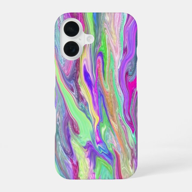 Abstrakte Flüssig-Blau-Farbe iPhone 16 Hülle (Rückseite)