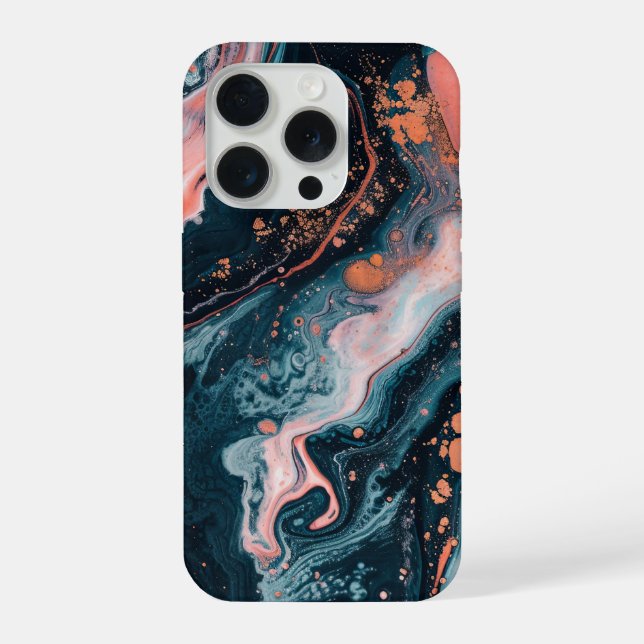 Abstrakte Flüssig-Marmor-Moderne  iPhone Hülle (Rückseite)