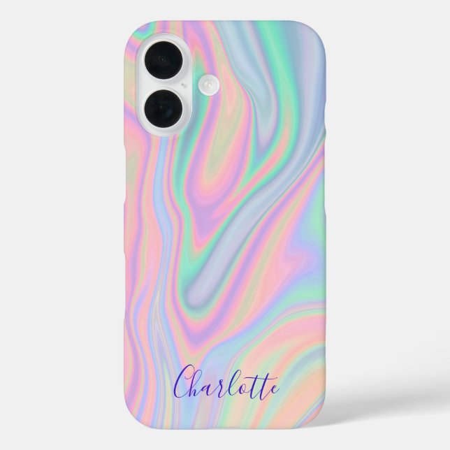 Abstrakte Flüssige, glänzende Pastellfarbe. Name h Case-Mate iPhone Hülle (Rückseite)