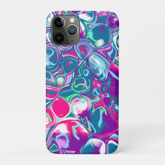 Abstrakte Flüssigkeiten in Rosa und Blau Kunst Case-Mate iPhone Hülle (Rückseite)