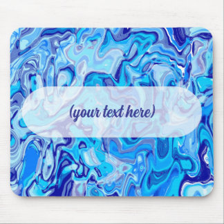 Abstrakte Flüssigmetall-Textur in Eisblauem Marmor Mousepad