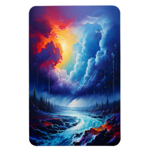 Abstrakte Flusslandschaft Lago Maggiore Magnet