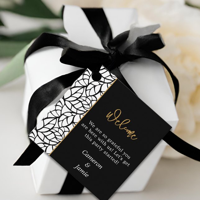 Abstrakte Foliage Geschenkanhänger (Abstract Foliage Pattern Wedding Favor Tags)