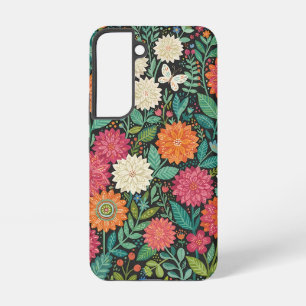 Abstrakte Folk-Dahlien-Schmetterlinge Samsung-Hüll Samsung Galaxy Hülle