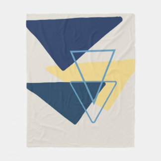 Abstrakte Form Nr. 1 mit blauem und sandigem Dreie Fleecedecke