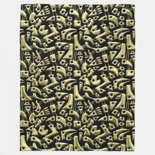 Abstrakte Formen 180318 - Shiny Gold Fleecedecke