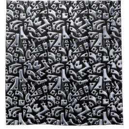 Abstrakte Formen 180318 - Shiny Silver Duschvorhang