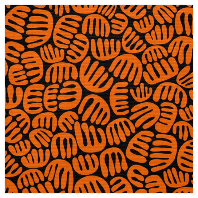 Abstrakte Formen 301122 - Orange auf Schwarz Stoff (Muster)
