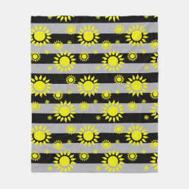 Abstrakte Formen auf grauen Streifen Fleecedecke