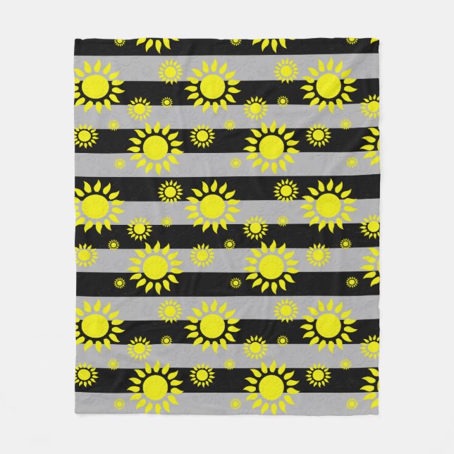 Abstrakte Formen auf grauen Streifen Fleecedecke (Vorderseite)