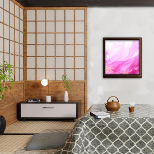 Abstrakte Formen Blume rosa Aquarellpflaster Poster