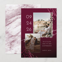 Abstrakte Formen Burgundy Marbour Back & 2 Fotos