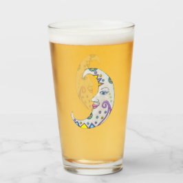 Abstrakte Formen, die auf dem weißen Halbmond deko Glas