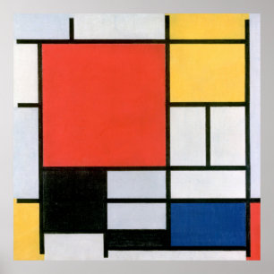 ABSTRAKTE FORMEN DISTRESSED MONDRIAN POSTER