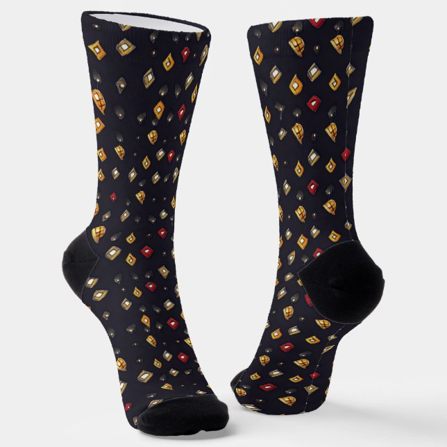 Abstrakte Formen dunkles Muster Socken (Gewinkelt)