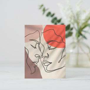 Abstrakte Formen Eine Reihe Zeichnend Minimalistis Postkarte