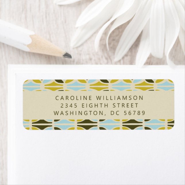 Abstrakte Formen Grüne blaue Dusche Rücksendeadres (Insitu)