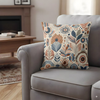 Abstrakte Formen in böhmischen Farben Kissen