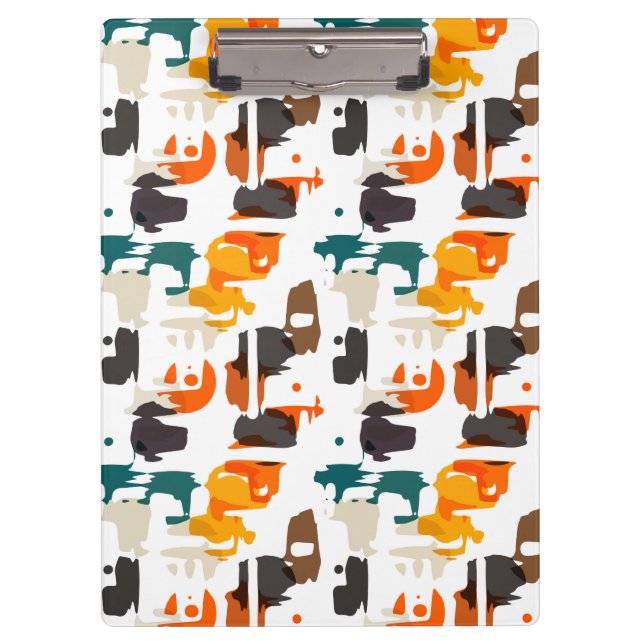 Abstrakte Formen in Retrofarben Klemmbrett (Vorderseite)