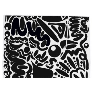 Abstrakte Formen in Schwarz/Weiß Große Geschenktüte