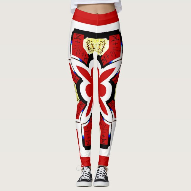 Abstrakte Formen, japanischer Stil Leggings (Vorderseite)