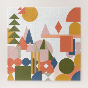 Abstrakte Formen Landschaft Geometrische Folklores Puzzle