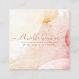 Abstrakte Formen Makeup Artist Watercolor Quadratische Visitenkarte