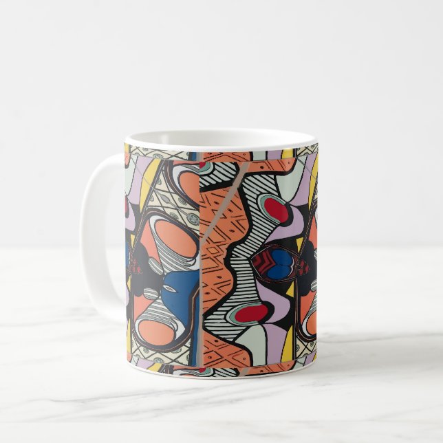 Abstrakte Formen, Matisse-Stil, Hinzufügen von Tex Kaffeetasse (Vorderseite Links)