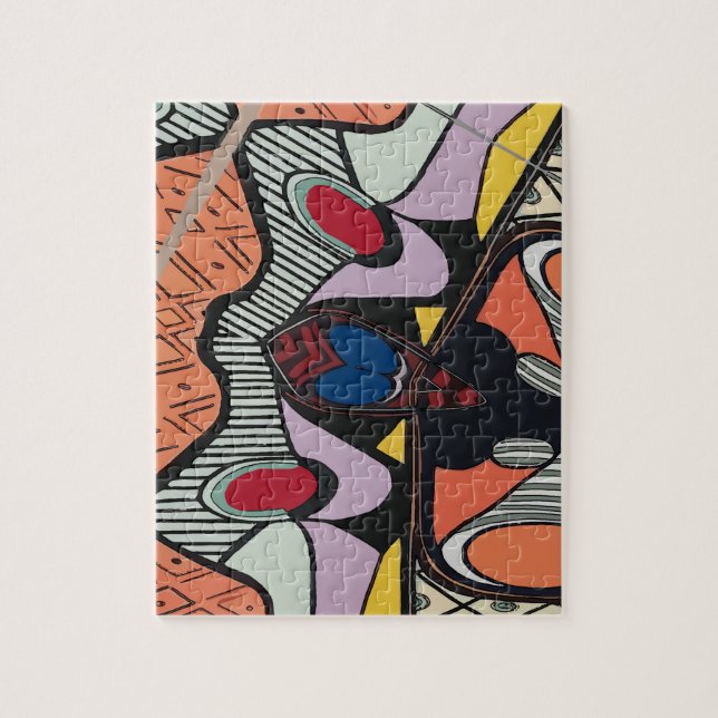 Abstrakte Formen, Matisse-Stil, Hinzufügen von Tex Puzzle (Vertikal)