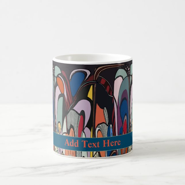 Abstrakte Formen, Matisse Stil, Text hinzufügen, K Kaffeetasse (Mittel)