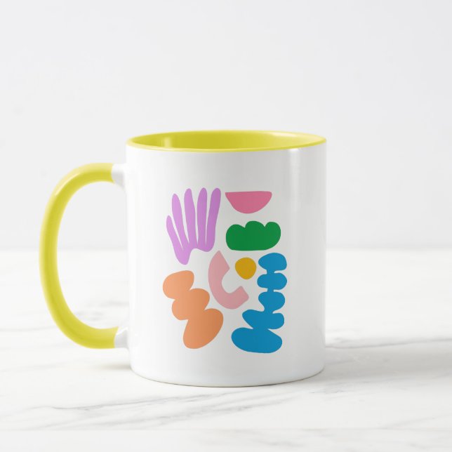 Abstrakte Formen Moderne Minimalistische Kunst Tasse (Links)