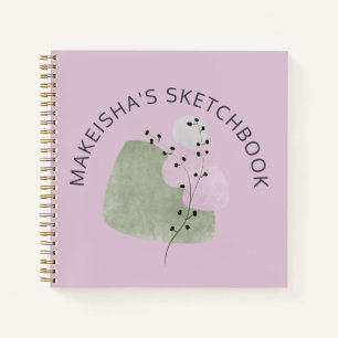 Abstrakte Formen Personalisiertes Sketchbook Notizbuch