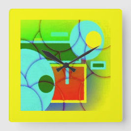Abstrakte Formen Quadratische Wanduhr