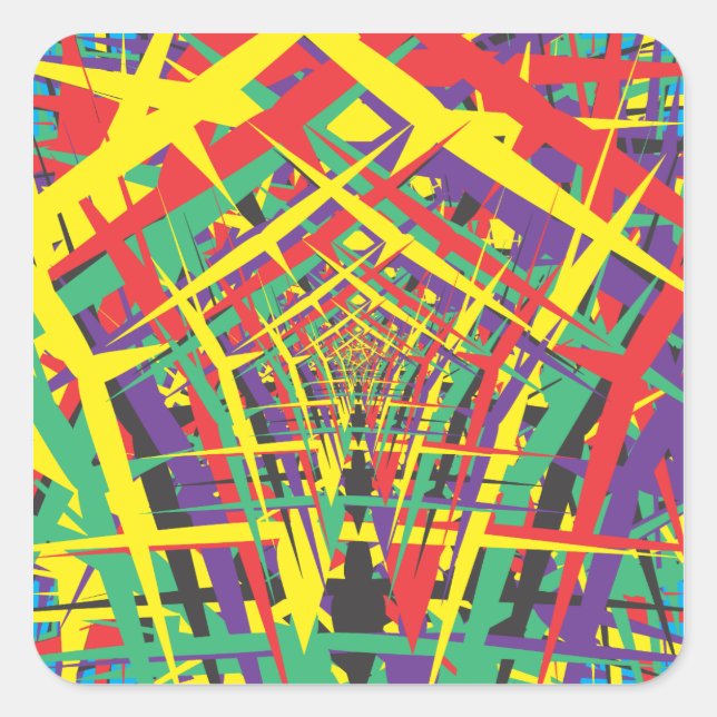 Abstrakte Formen Quadratischer Aufkleber (Vorderseite)