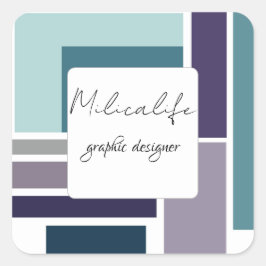 Abstrakte Formen, soziale Medien Quadratischer Aufkleber