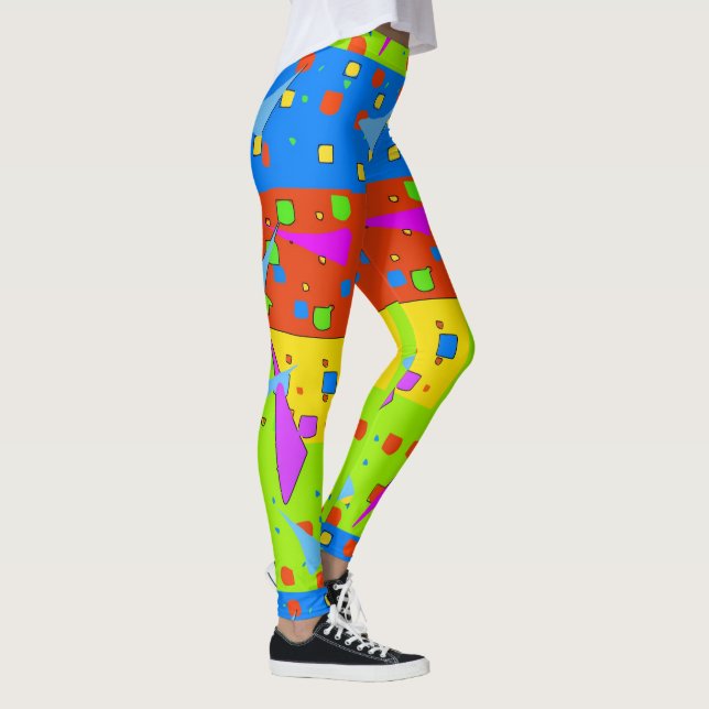 Abstrakte Formen, Stain Glass-Stil Leggings (Rechts)