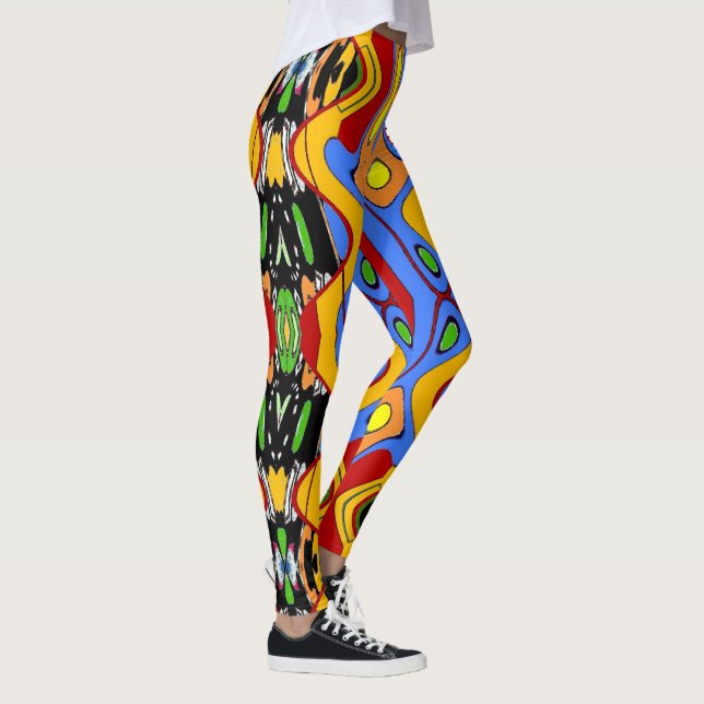 Abstrakte Formen, Stain Glass-Stil Leggings (Rechts)