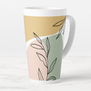 Abstrakte Formen und botanische Skizzenblätter Milchtasse