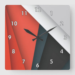 Abstrakte Formen und Linien Quadratische Wanduhr
