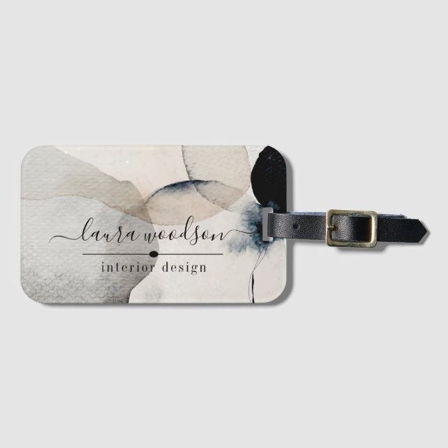 Abstrakte Formen von Aquarellen - Innenarchitekten Gepäckanhänger (Vorderseite (Horizontal))