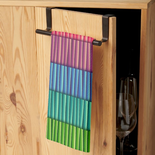 Abstrakte Formen von Regenbogenfarben Küchentücher (Drittel gefaltet)