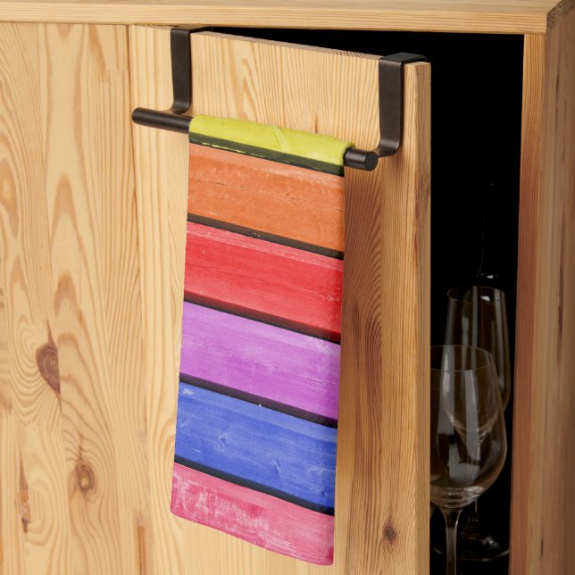 Abstrakte Formen von Regenbogenfarben Küchentücher (Drittel gefaltet)