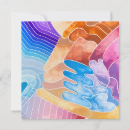Abstrakte Formen Wasserfarbe Postkarte