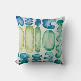 Abstrakte Formen Wasserfarben Druckkopf Kissen