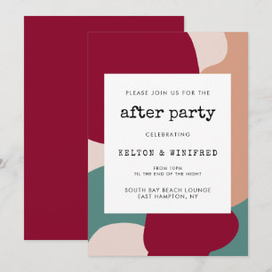 Abstrakte Formen zeitgenössische Afterparty Einladung