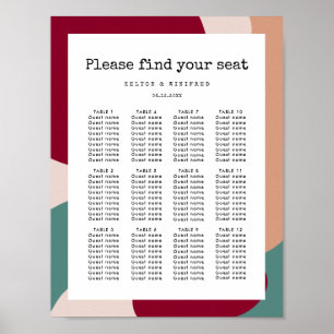 Abstrakte Formen zeitgenössischer Sitzplakette Poster